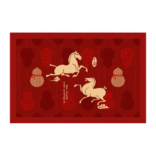 2026马年新款入户门地垫高级红色门垫免洗门口地毯乔迁脚垫可裁剪