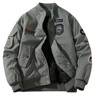 2025秋冬cleanfit空军MA1飞行员夹克女加棉多标刺绣棒球服男外套