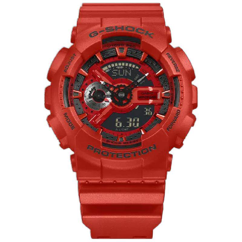 卡西欧手表G-SHOCK正品lconicRed八角方块手表礼盒GA-110RRB