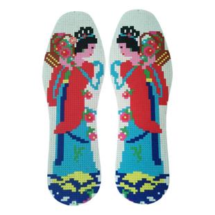 十字绣鞋垫手工绣花白底千层布减震运动鞋垫伴侣鞋垫刺绣专用棉线