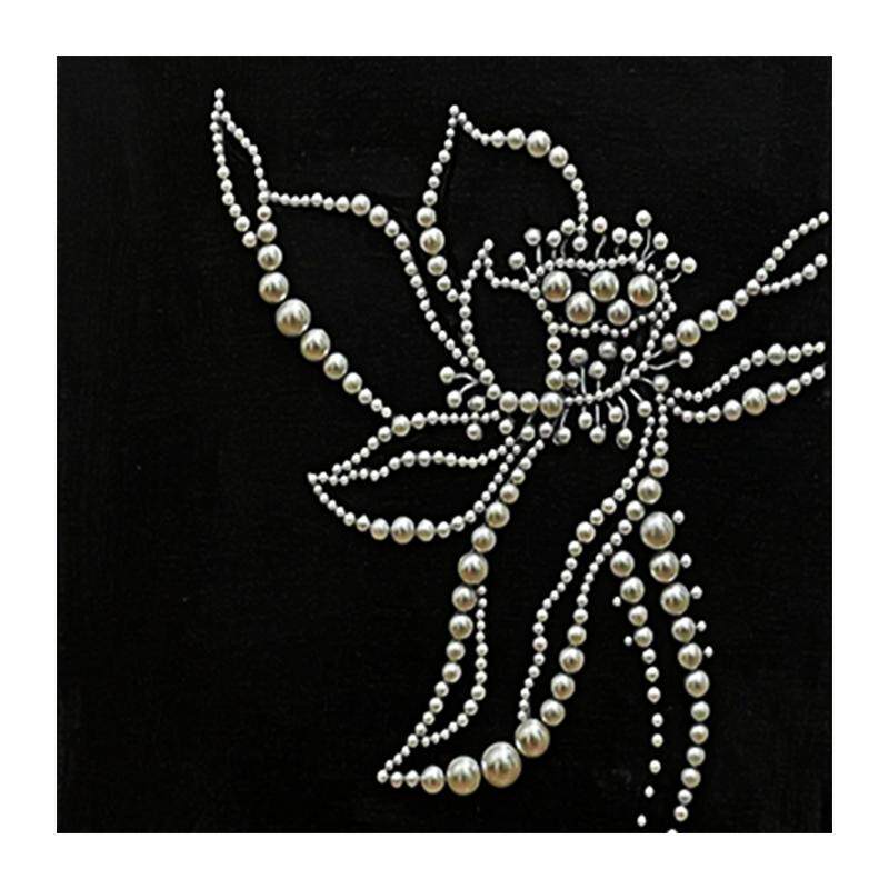 高级感莲荷花卉珍珠画数字油画手工diy材料包烟花客厅摆件装饰画