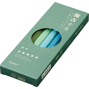 besgu 复古色中性笔六棱按动K35子弹头通用芯 NO.71043可定制