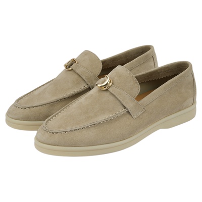 德芙琳鹿皮乐福鞋LP风休闲鞋