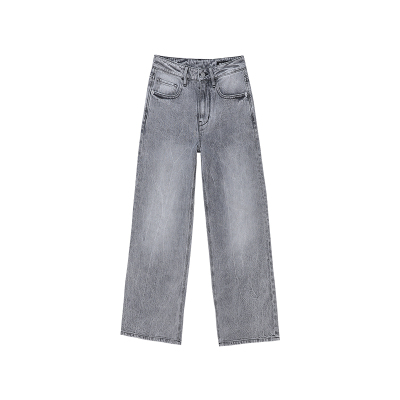 ABLE JEANS【拖地裤】2025新款女士宽松洗水阔腿牛仔裤901589