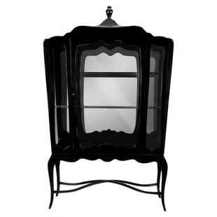 意大利轻奢高级感实木烤漆酒柜别墅家用设计感极简玻璃展示柜定制