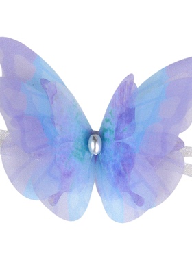 森系蓝蝴蝶脖颈丝带绳造型小众设计感复古甜美项链轻奢网红锁骨链