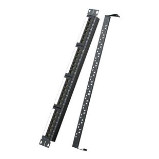 绿联24口48网络配线架超五cat5/6六类千兆非屏蔽rj45网线机柜跳线模块19英寸服务器机架式1U理线槽架配打线刀