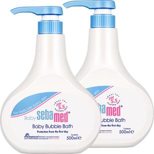 sebamed施巴婴儿泡泡沐浴露泡沫儿童宝宝男女孩洗澡浴液500ml*2瓶