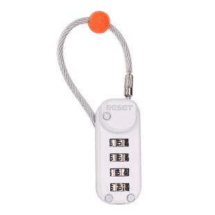 钢丝绳4位密码挂锁小号旅行防盗行李背包户外四位钥匙圈挂锁小锁