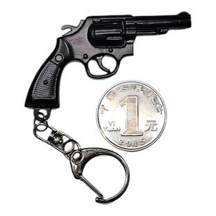 香港警员左轮钥史密斯威森M10点三八迷你手枪钥匙链扣1:3挂件饰