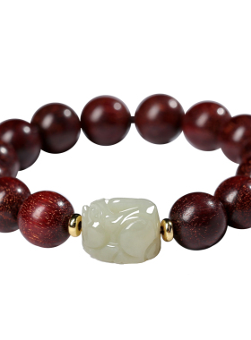 天然老料印度小叶紫檀木手串