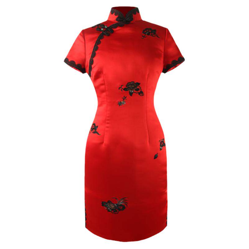 品尚华服复古婚宴旗袍刺绣真丝