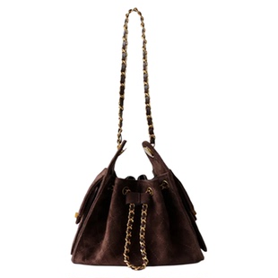 小香风枕头包麂皮hobo腋下包女高级感嬉皮包秋冬新款菱格链条包包