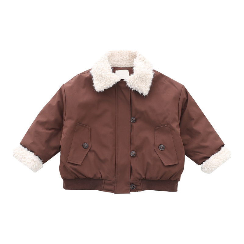 Sun  童品 ｜ 童良品 【可可奶糖】女中大童棉袄棉服羊羔毛领保暖