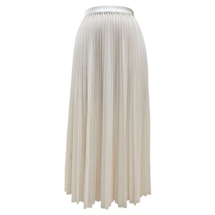 百褶半身裙女春秋季2026新款气质垂坠感好的高腰显瘦a字中长裙子