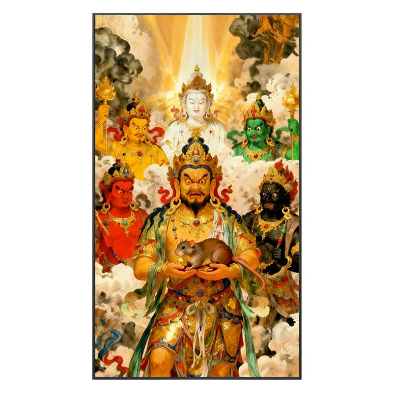 黄财神钻石画圆钻客厅满钻十字绣