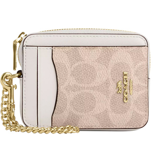 【正品保证】COACH/蔻驰经典老花拼色女士迷你卡包零钱包卡夹