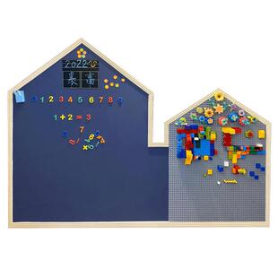 磁博士 双层磁性黑板墙贴积木墙二合一磁力儿童家用可擦宝宝涂鸦墙学生孩子宝宝写字板画画板装饰白板黑板墙