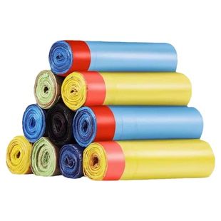 抽绳收口垃圾袋家用手提式黑色加厚办公室厨房中大号实惠装塑料袋