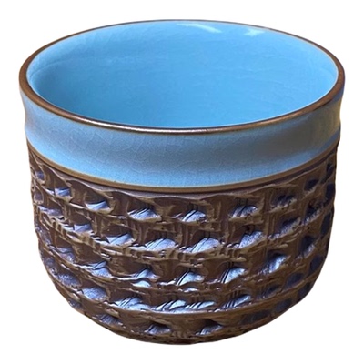 汝瓷重工扳指杯天青开片可养茶杯