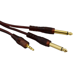 3.5转双6.5/6.35/6.3大二芯电脑手机调音台连接线一分二音频线