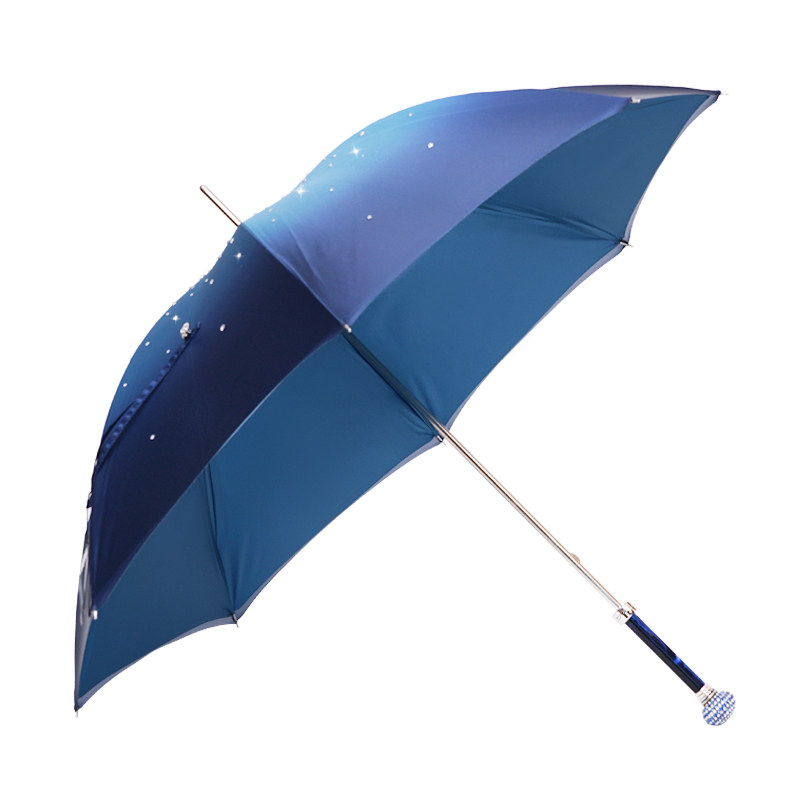 水晶球蓝柄满天星晴雨伞意大利