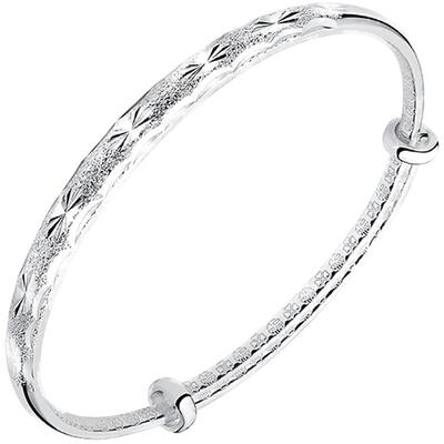 S9999纯银满天星圆肚银手镯