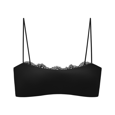 一片式抹胸小胸蕾丝细绑带美背