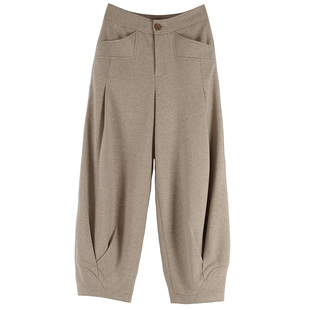 天香缘女裤冬季米色灯笼裤女休闲哈伦裤高腰花苞裤阔腿舞裤97638