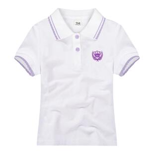 2025萌画熊女童polo衫短袖软棉带领儿童t恤夏季半袖上衣撞色花边T