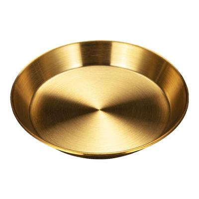 加厚不锈钢圆盘商用披萨盘子平底托盘点心水果盘咖啡厅炸鸡小吃盘