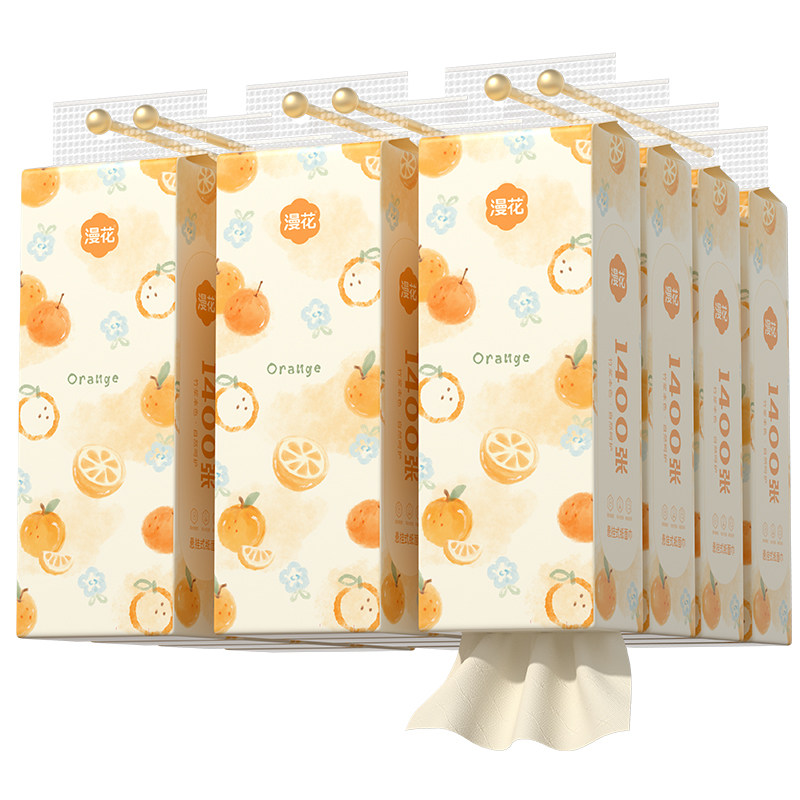 小蛮熊漫花大提悬挂式纸巾抽纸卫生纸餐巾纸家用实惠装整箱批