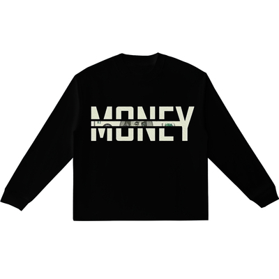 重磅真350g天花板面料长袖印花T