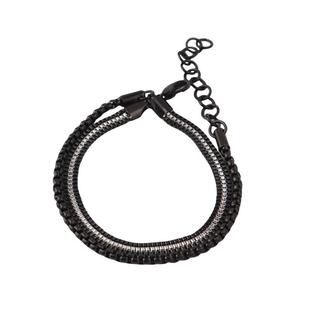 STEELEVER原创设计多层拼接手链黑色男手链叠戴手链简约男生配饰