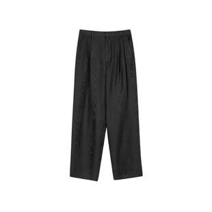 LESS桑蚕丝休闲裤女垂感宽松百搭松弛感薄款直筒长裤子2O7E11960