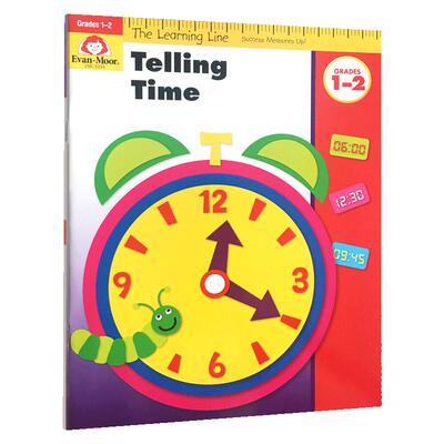 Evan-Moor The Learning Line Telling Time Grade 1 2 学习起跑线 认识时间 一二年级 美国加州教辅 evanmoor