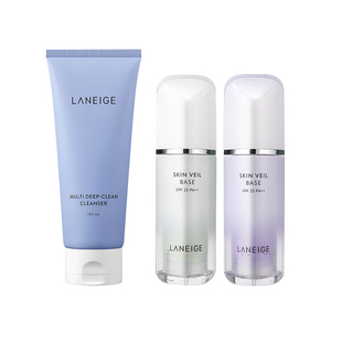 兰芝温和泡沫洗面奶卸妆洁面雪纱隔离妆前乳提亮遮瑕套装组合装