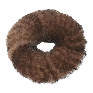 韩国简约水貂毛毛发圈可爱网红毛绒毛球感发绳头饰皮筋发饰女