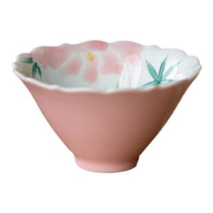 画续手绘粉色主人杯单杯女功夫茶具茶杯单个品茗杯陶瓷对杯斗笠杯