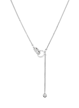 轻奢小众简约双环流苏项链女