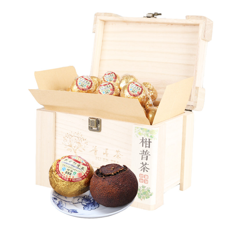 桔子新会熟茶陈皮普洱茶