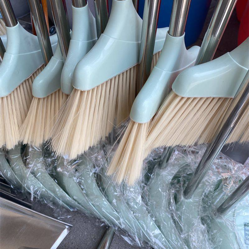 家用软毛扫把簸箕套装塑料簸箕套装不锈钢扫把杆扫帚组合厂家直销