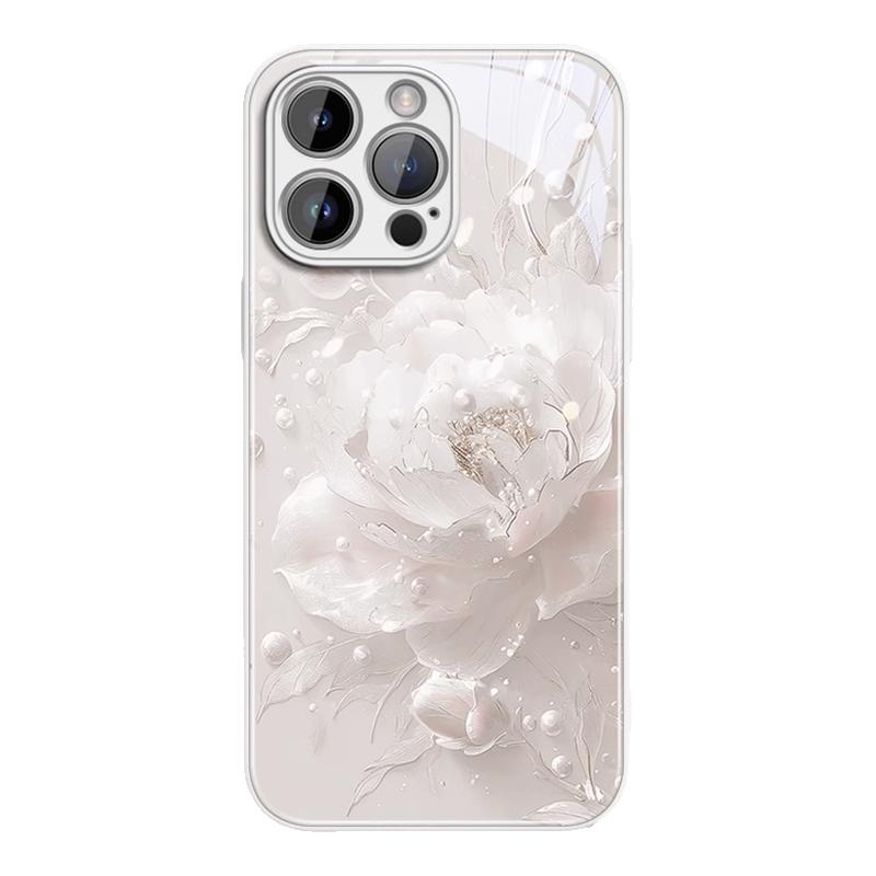 珍珠山茶花适用苹果17pro手机壳iPhone16promax小米15华为mate60/pura80oppofindx8