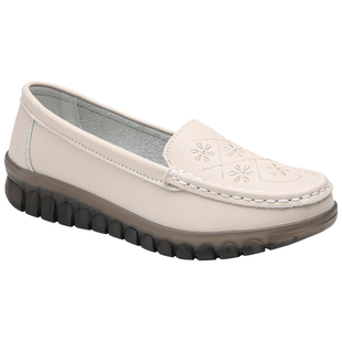 妈妈鞋复古电锈牛津软底防滑扦鞋一脚蹬懒人孕妇中老年便鞋女跛跟