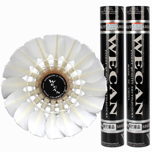 正品黑威肯/WECAN羽毛球耐打飞行稳定专业球馆训练比赛用球12只装