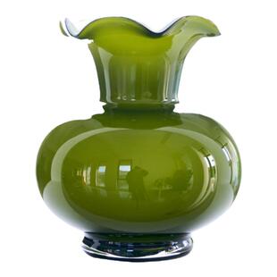 中古花瓶摆件法式高级感琉璃芬顿花器客厅创意玻璃水养插花装饰品