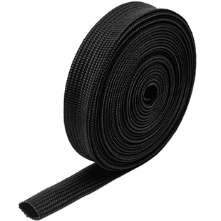 亿米诺现货绝缘阻燃耐磨黑色锦纶丝套管电线缆保护耐磨编织网管套