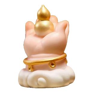 国潮古风创意胖fufu小佛手卡通桌面摆件车载可爱家居装饰礼物