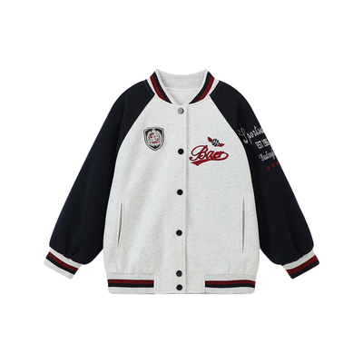 布丁哈鲁春装女童童装潮流上衣2026春季新款儿童美式棒球外套