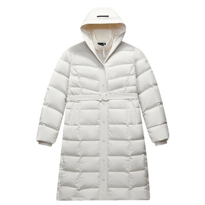 FILA FUSION斐乐潮牌长款羽绒服女2025冬季新款休闲保暖连帽外套